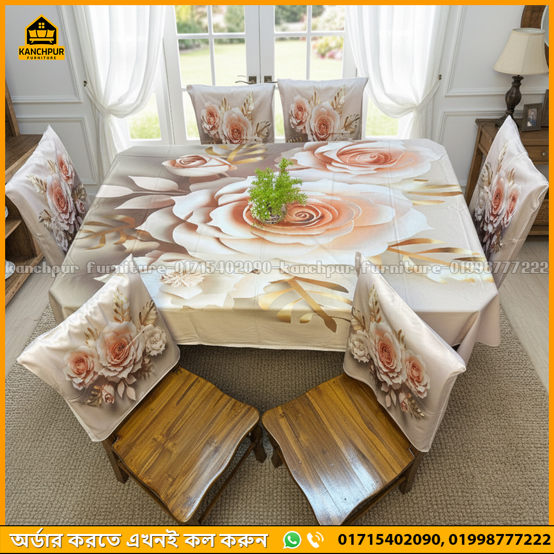 3D Print Dining Table Mat With 6 Chair Covers