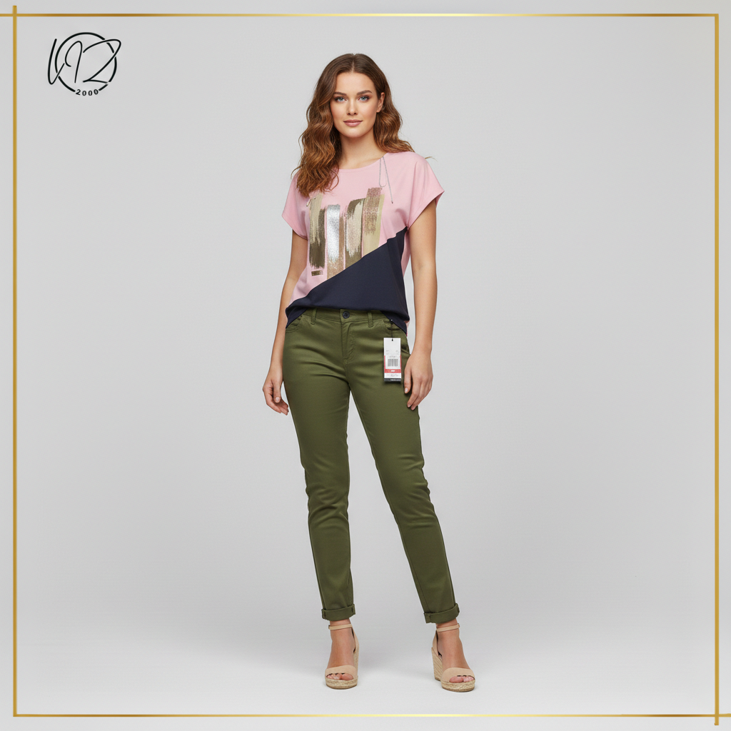 Ladies Slim-Fit Pants – Olive